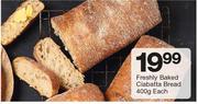 Freshly Baked Ciabatta Bread-400g Each