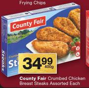 Country Fair Crumbed Chicken Breast Steaks Assorted-400g Each
