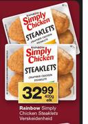 Rainbow Simply Chicken Steaklets Verskeidenheid-400g Elk
