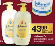 Johnson's Liquid Baby Soap Assorted-500ml/550ml Each