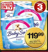 Baby Soft 2 Ply Toilet Rolls Assorted-3 x 9 Per Pack