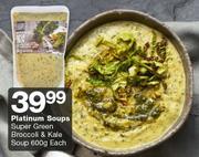 Platinum Soups Super Green Broccoli & Kale Soup-600g Each