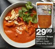 Platinum Soups Vegetable & Ancient Grain Soup-600g Each