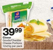 Clover Gouda/Cheddar Cheese Portions-12x25g Per Pack