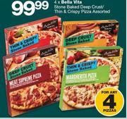 4 x Bella Vita Stone Baked Deep Crust/Thin & Crispy Pizza