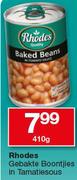 Rhodes Boontjies In Tamatiesous-410g