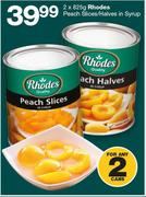 Rhodes Peach Slices/Halves In Syrup-2x825g