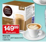 Nescafe Cafe Au Lait/Cappuccino Capsules-30 Per Pack