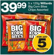 Willards Big Corn Bites Chips-5x120g