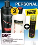 Tresme Shampoo/Conditioner-750/900ml, DryShampoo-250ml, Treatment-70g/180/300ml, StylingAid 300ml-Ea