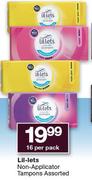 Lil-Lets Non-Applicator Tampons-16 Per Pack
