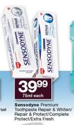 Sensodyne Premium Toothpaste Repair & Whiten/Repair & Protect/Complete Protect/Extra Fresh-75ml Each