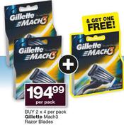 Gillette Mach3 Razor Blades-2x4 Per Pack