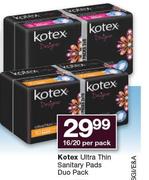 Kotex Ultra Thin Sanitary Pads Duo Pack-16/20 Per Pack