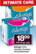 Always Ultra Sanitary Doekies Verskeidenheid-7/8/10 Per Pak