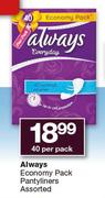 Always Economy Pack Pantyliners-40 Per Pack