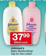 Johnson's Baby Moisturising/ Top-To-Toe Lotion 500ml-Each