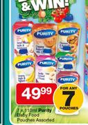 Purity Baby Food Pouches-7 x 110ml