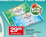 Baby Soft Toilet Tissue Wipes 42 Per Pack