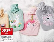 Hot-Water Bottle With Fleece Cover 2L-Elk