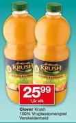 Clover Krush 100% Vrugtesapmengsel Verskeidenheid - 1.5L elk