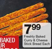 Freshly Baked Curry & Cheese Stick Bread-Each