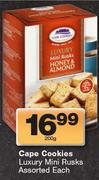 Cape Cookies Luxury Mini Rusks Assorted-200g Each