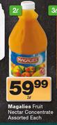 Magalies Fruit Neectar Concentrate Assorted-2Ltr Each