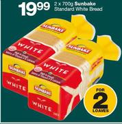 Sunbake Standard White Bread-2x700g