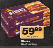 Steers Beef Burgers-600g Each