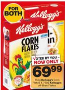 Kelloggs Corn Flakes-750g & Kelloggs All Bran Flakes-750g Both For
