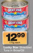 Lucky Star Shredded Tuna In Brine/Oil-170g Each