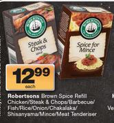 Robertsons Brown Spice Refill Chicken/Steak & Chops/Barbecue/Fish/Rice/Onion/Chakalaka-Each