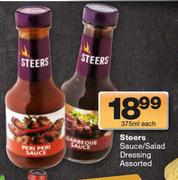 Steers Sauce/Salad Dressing Assorted-375ml Each