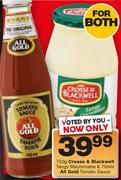 Crosse & Blackwell Tangy Mayonnaise-750g & All Gold Tomato Sauce-700ml