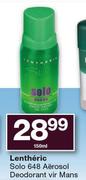 Lentheric Solo 648 Aerosol Deodorant Vir Mans-150ml