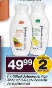 Johnsons Vita Rich Hand & lyvloeiroom verskeidenheid-2 x 400ml