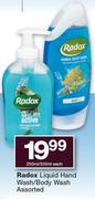 Radox Liquid Hand Wash/Body Wash-250ml/300ml Each