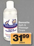Bennetts Bath & Massage Drops-200ml