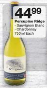 Porcupine Ridge Sauvignon Blanc/Chardonnay-750ml Each