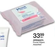 Johnson's Facial Wipes Assorted-25's