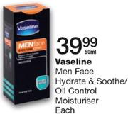 Vaseline Men Face Hydrate & Soothe/Oil Control Moisturiser-50ml