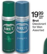 Brut Deodorant For Men Assorted-120ml Each