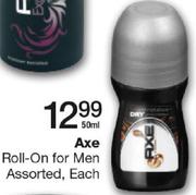 Axe Roll-On For Men Assorted-50ml