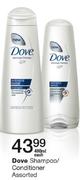Dove Shampoo/Conditioner Assorted-400ml Each