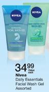 Nivea Daily Essentials Facial Wash Gel Assorted-150ml Each