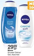 Nivea Shower Cream/Gel Assorted-500ml Each