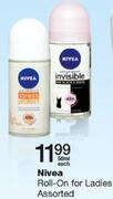 Nivea Roll-On For Ladies Assorted-50ml Each