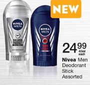 Nivea Men Deodorant Stick Assorted-40Ml Each