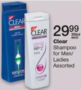 Clear Shampoo For Men/Ladies Assorted-200ml Each